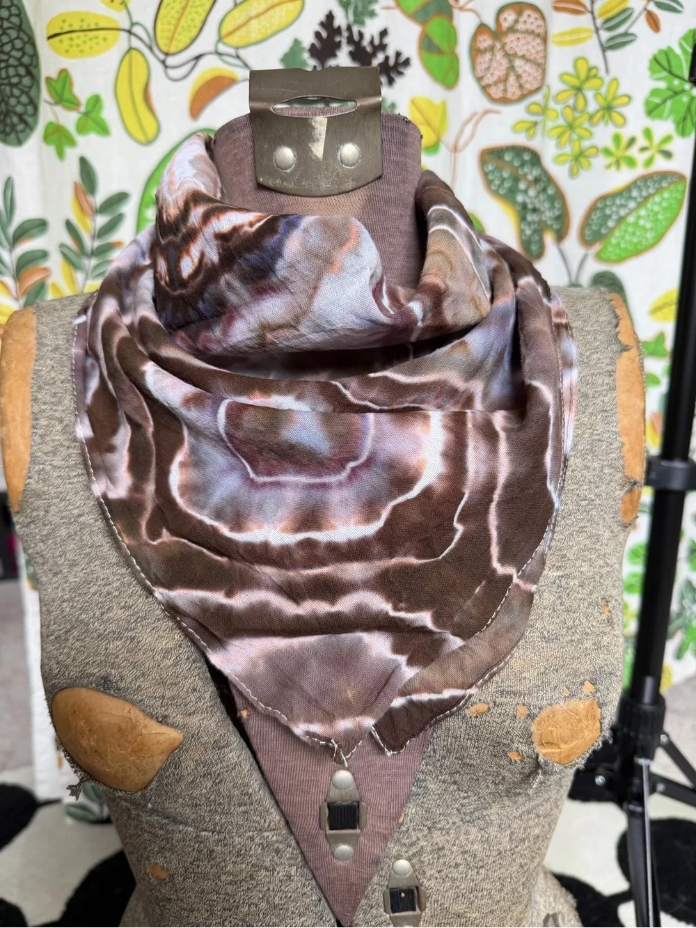 DYE! DYE! DYE! Detroit Studio Hand-Dyed Bandana | Earth-Tone Geode Pattern